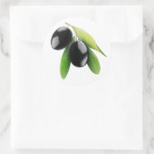 Sticker Rond Olives noires sur une branche (Sac)