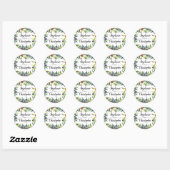 Sticker Rond Olives savoureuses Toscane Aquarelle Mariage Sceau (Feuille)