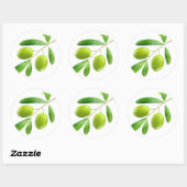 Sticker Rond Olives vertes sur une branche (Feuille)
