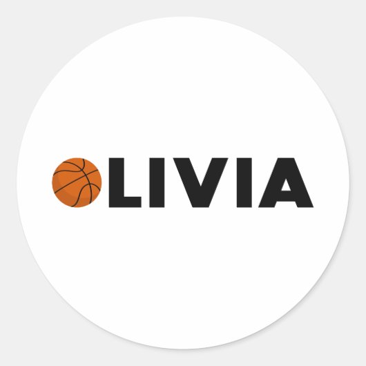 Sticker Rond Olivia Basketball (Devant)