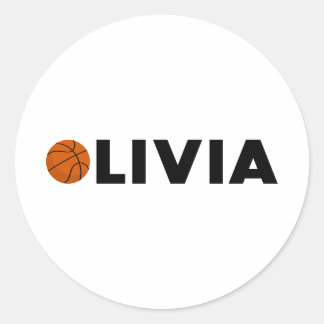 Sticker Rond Olivia Basketball