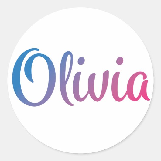 Sticker Rond Olivia Stylish Cursive (Devant)