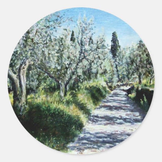 STICKER ROND OLIVIERS EN TOSCANE (Devant)