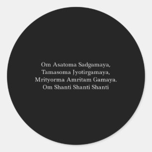 Sticker Rond Om Asatoma Sadgamaya Méditation et mantra de prièr