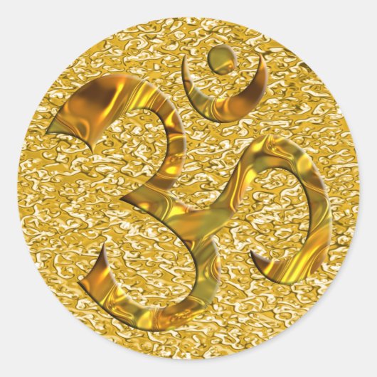 Sticker Rond OM / AUM - OR | plaquette or (Devant)