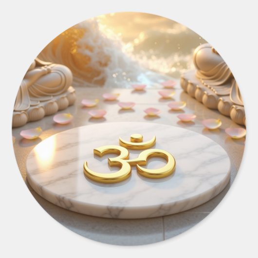 STICKER ROND OM - AUM - ZEN BOUDDHISME (Devant)