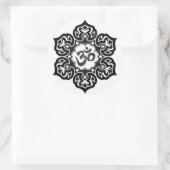 Sticker Rond Om de lotus noir en blanc (Sac)