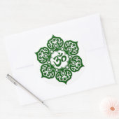Sticker Rond Om de lotus vert blanc (Enveloppe)
