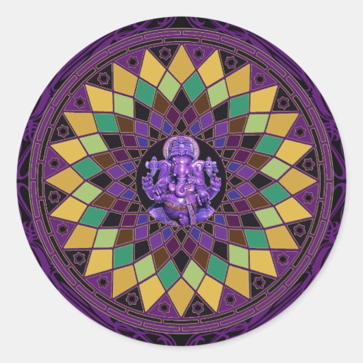 Sticker Rond Om Ganesh Mandala (Devant)