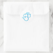 Sticker Rond Om-ganssis-turquoise (Sac)