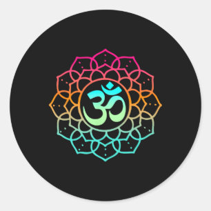 Sticker Rond Om Mandala Spirituel Zen Yoga Bouddhiste Méditer M
