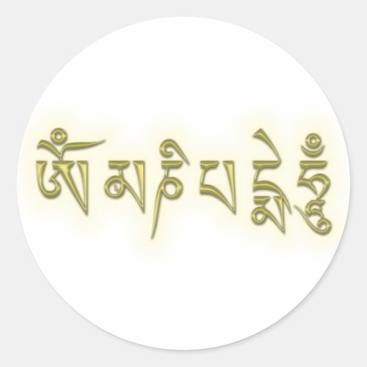 Sticker Rond Om Mani Padme Hum (Devant)