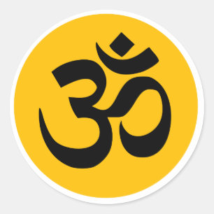 Sticker Rond Om Mantra Aum Yoga Art