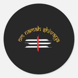 Sticker Rond Om Namah Shivaya Tripundra Symbole de Shiva