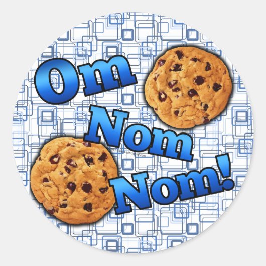 Sticker Rond Om Nom Nom, Mème Love Cookies (Devant)