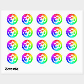 Sticker Rond Om Rainbow (Feuille)