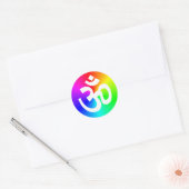Sticker Rond Om Rainbow (Enveloppe)