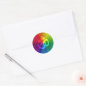Sticker Rond Om Rainbow Design (Enveloppe)