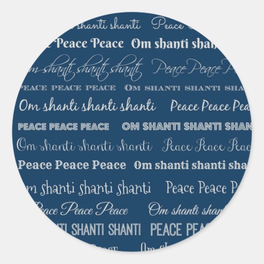 Sticker Rond Om Shanti, Paix (Devant)