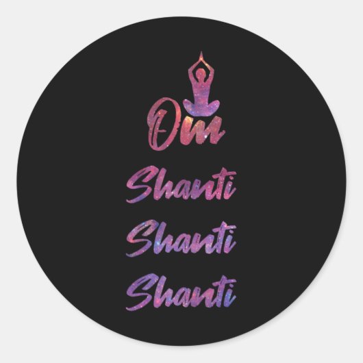 Sticker Rond Om Shanti - Yoga  (Devant)
