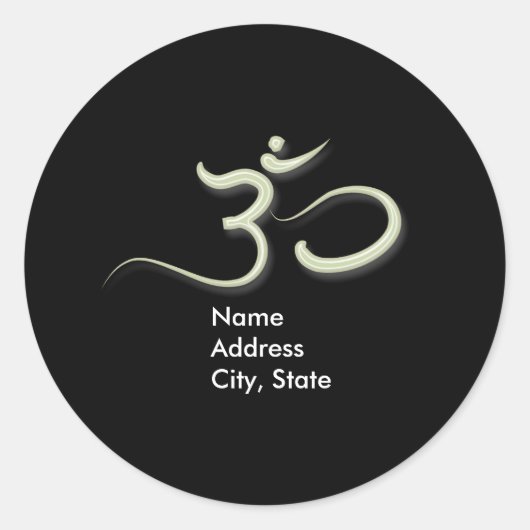 Sticker Rond Om symbole enveloppe autocollants/do-it-yourself c (Devant)