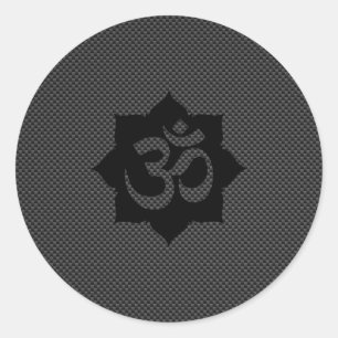 Sticker Rond OM Symbole Lotus Spiritualité Yoga en fibre de car