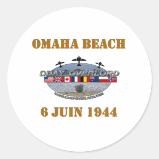Sticker Rond Omaha Beach 1944