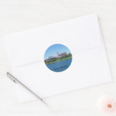 Sticker Rond Omaha, Nebraska Skyline sur Toile (Enveloppe)
