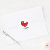Sticker Rond Oman - Coeur du drapeau (Enveloppe)