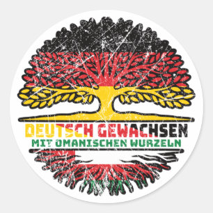 Sticker Rond Oman Omanisch Deutsch Deutschland Baum Racine
