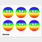 Sticker Rond Ombre arc-en-ciel (Feuille)