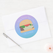 Sticker Rond Ombre BBQ Hamburger Merci (Enveloppe)
