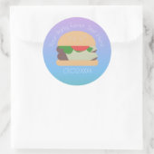 Sticker Rond Ombre BBQ Hamburger Merci (Sac)