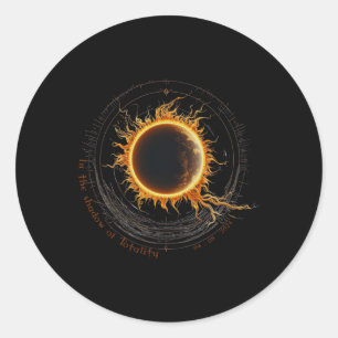 Sticker Rond Ombre De L'Observation Totale 2024 Éclip Solaire T