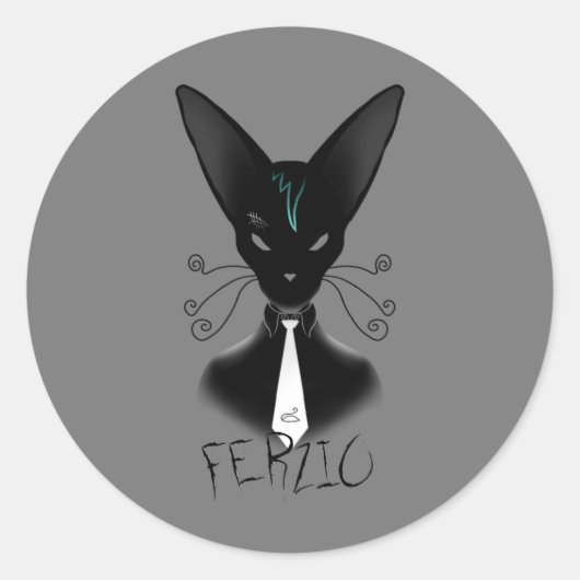 Sticker Rond Ombre : Le Hitcat urbain (Devant)