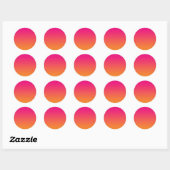 Sticker Rond Ombre rose et orange (Feuille)