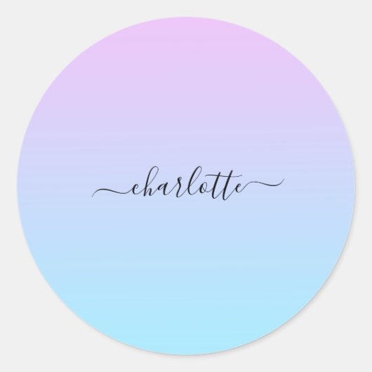 Sticker Rond Ombré rose et turquoise (Devant)