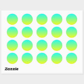 Sticker Rond ombre trendy citron jaune citron vert turquoise (Feuille)