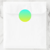 Sticker Rond ombre trendy citron jaune citron vert turquoise (Sac)