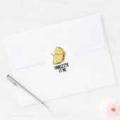 Sticker Rond Ome-lette It Be Funny Omelet Pun (Enveloppe)