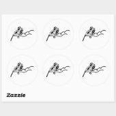 Sticker Rond OMG RUN Scared Rage Face Comic Meme (Feuille)