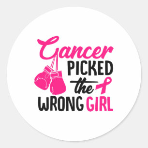 Sticker Rond On A Choisi La Mauvaise Sensibilisation Au Cancer