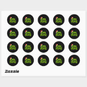 Sticker Rond On Back Eww People Santa Hat Green Funny Christmas (Feuille)