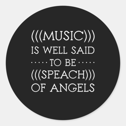 Sticker Rond On Dit Que La Musique Est D'Angles (Devant)