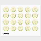 Sticker Rond On peut attendre avant l'automne Baby shower de po (Feuille)