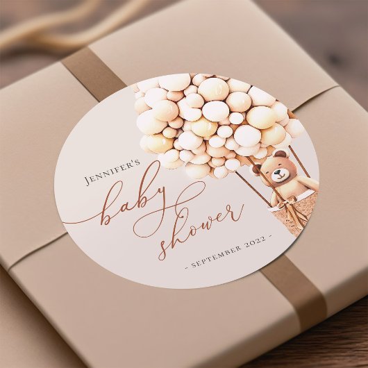 Sticker Rond On Peut Attendre ! Baby shower