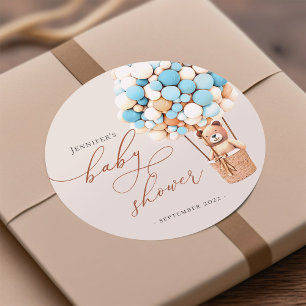 Sticker Rond On Peut Attendre ! Baby shower Classic Stic Rond
