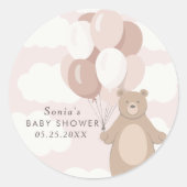 Sticker Rond On Peut Attendre | Bébé rose clair fille (Devant)