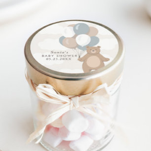 Sticker Rond On Peut Attendre Garçon bleu neutre