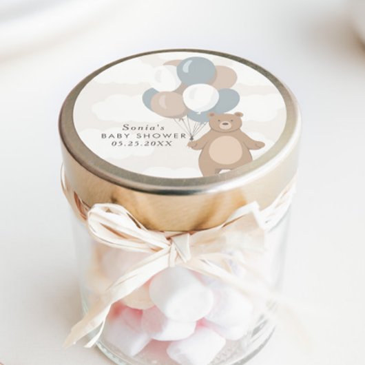 Sticker Rond On Peut Attendre | Garçon bleu neutre